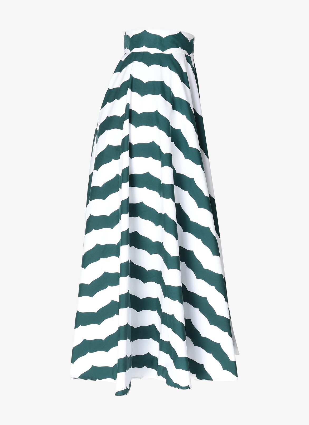 LONG SKIRT POPELINE RAYURES EDITIONS WHITE/GREEN ALAÏA ホワイト/グリーン  LONG SKIRT POPELINE RAYURES EDITIONS WHITE/GREEN